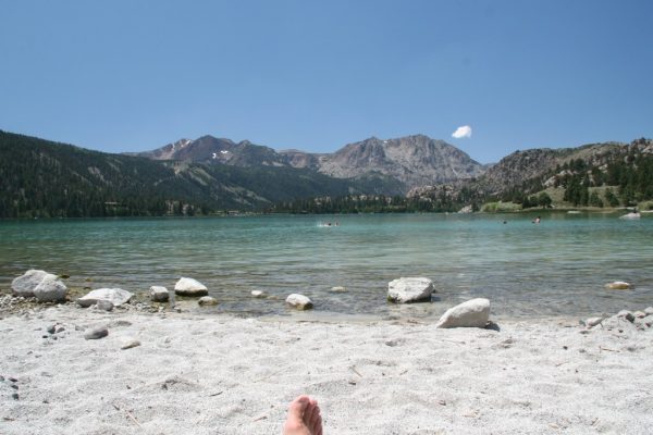 Summer day on a beach June Lake