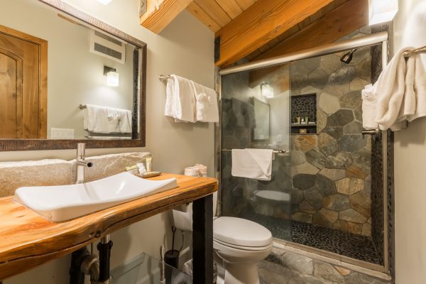 Loft Level Bath with Shower laid in Riverstone Flooring